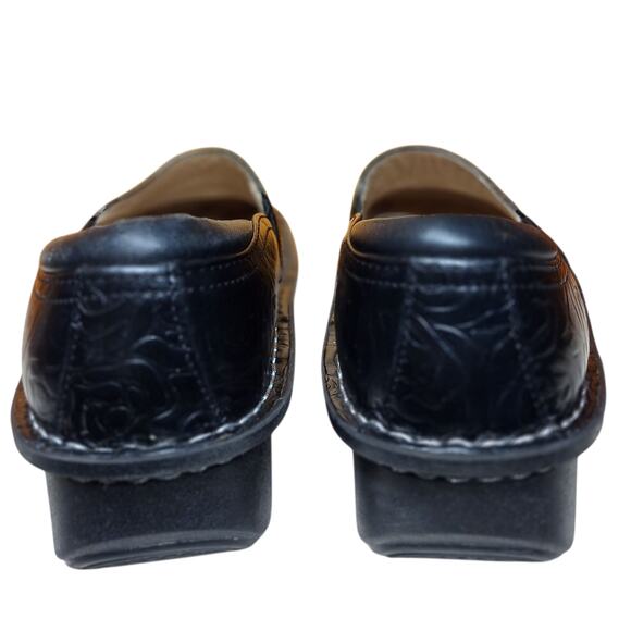 Alegria Debra embossed leather clogs comfort shoes black nursing shoe EU40/US9.5 - Picture 4 of 6